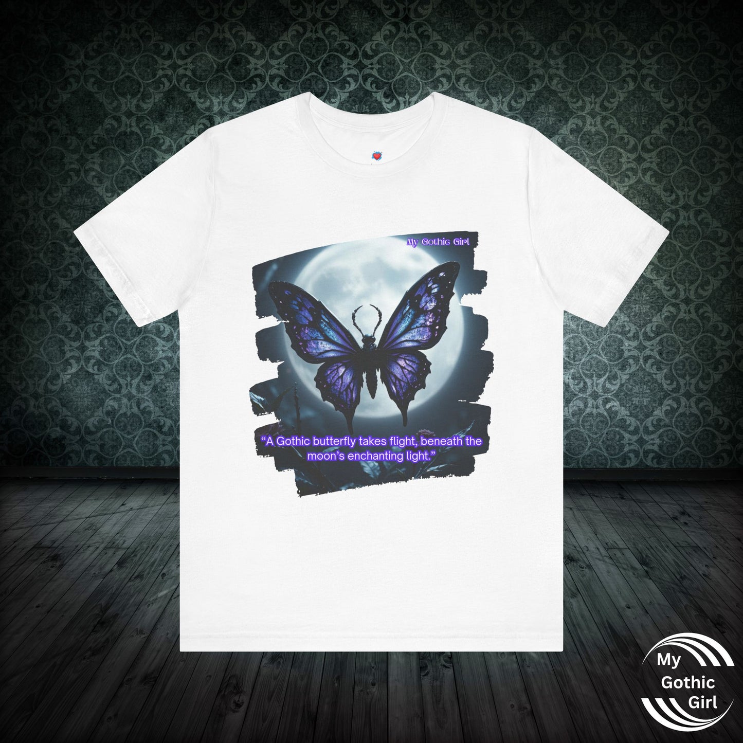 My Gothic Girl T-Shirt "Purple Gothic Butterfly" – Whimsy Goth Streetwear, Dark Poetry Fashion, Alt Aesthetic Apparel