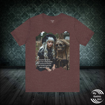 My Gothic Girl T-Shirt "Scarecrow Friend" – Whimsy Goth Streetwear, Dark Poetry Fashion, Alt Aesthetic Apparel