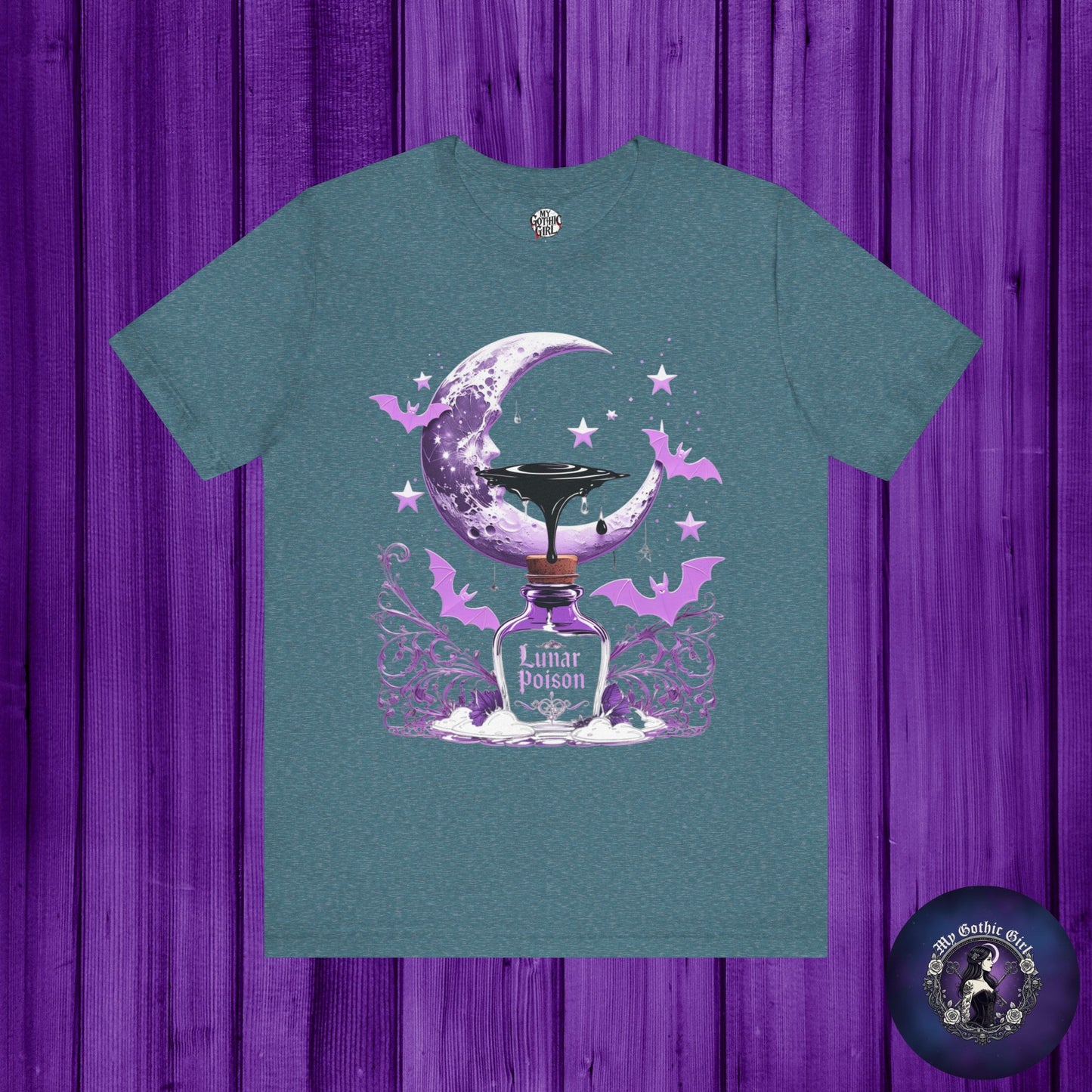 “Lunar Poison” — Celestial Alchemy Gothic Graphic T-Shirt – Alt Aesthetic Poetic Goth Street-wear