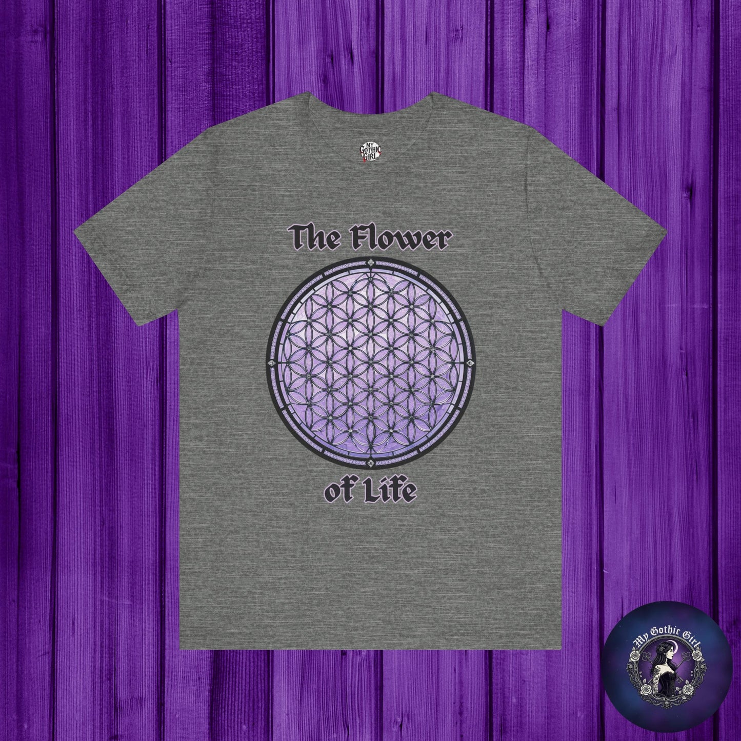 "The Flower of Life"  Gothic Graphic T-Shirt – Alt Aesthetic Poetic Goth Street-wear
