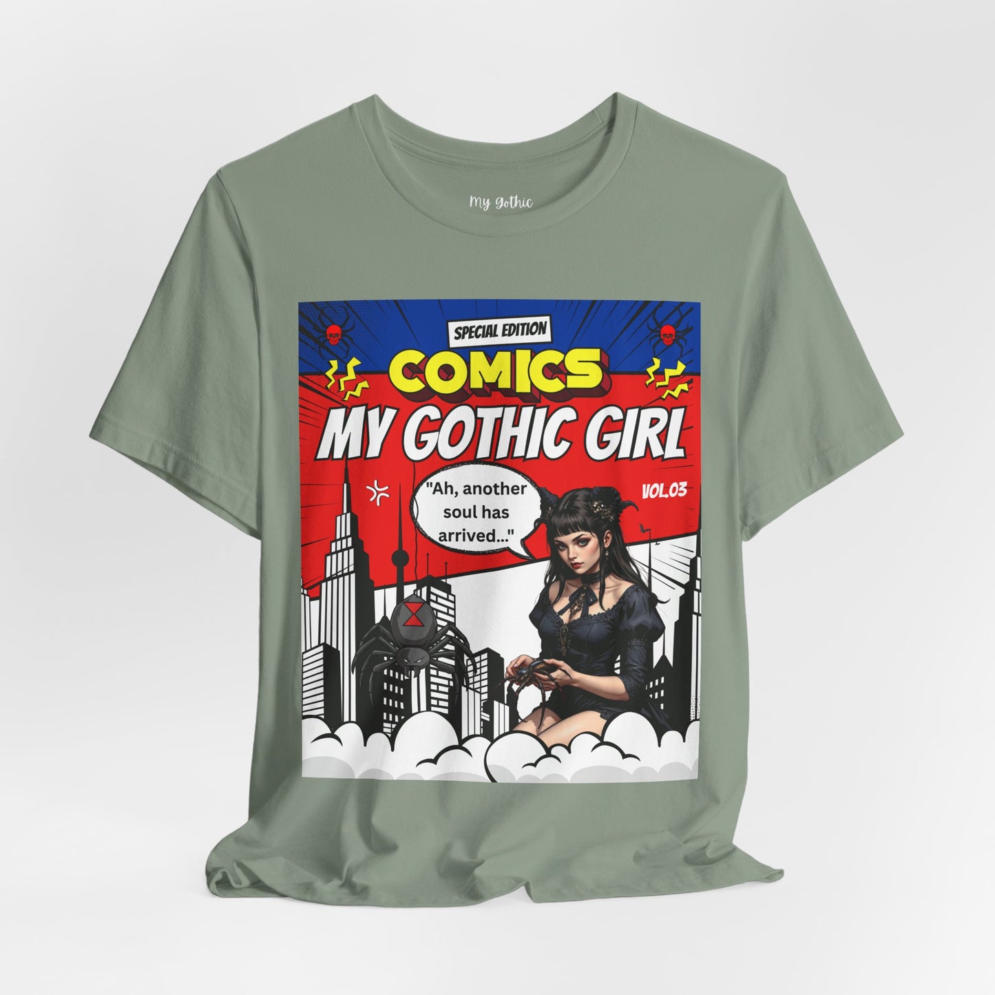 My Gothic Girl Comic Book Graphic Tee – Whimsy Goth Streetwear, Dark Poetry Fashion, Alt Aesthetic Apparel