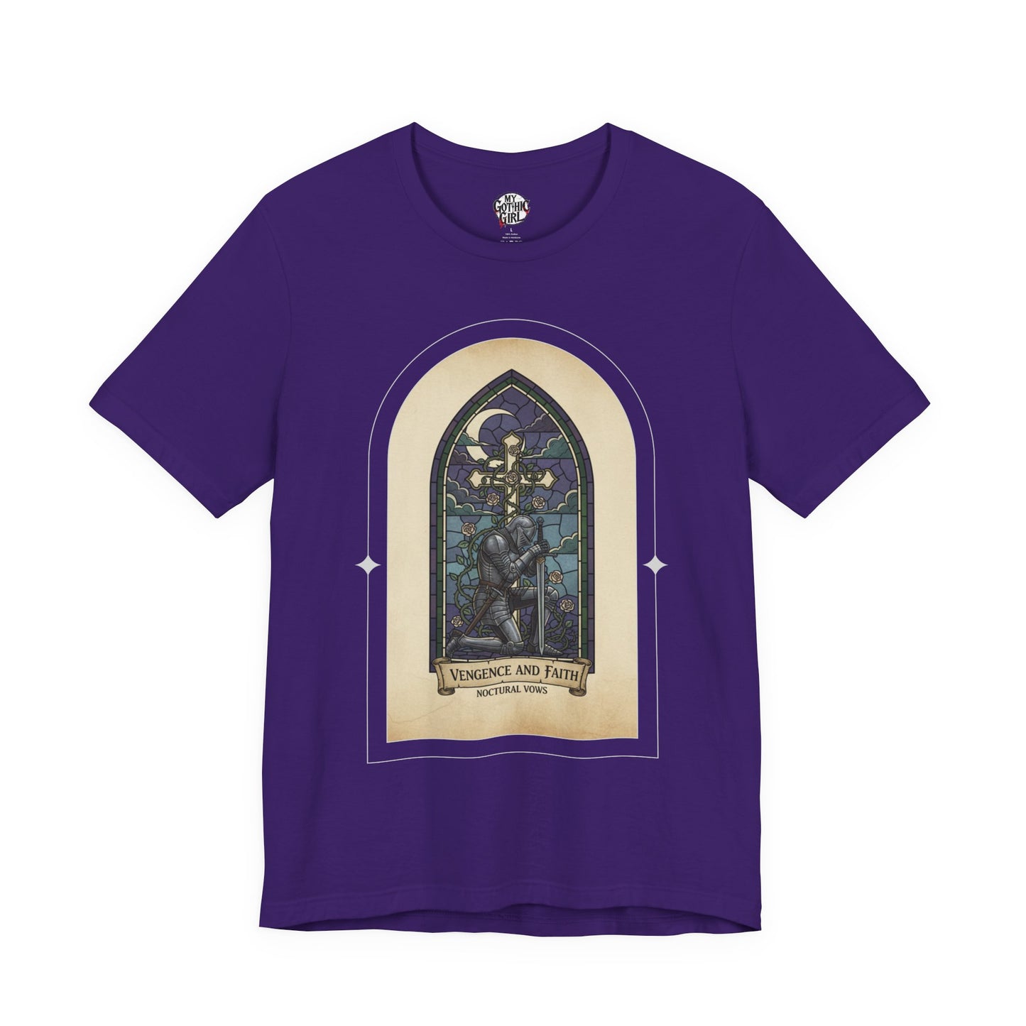"Vengeance and Faith"  Gothic Graphic T-Shirt – Alt Aesthetic Poetic Goth Streetwear