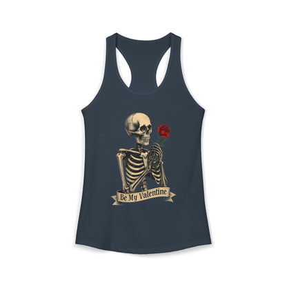 Be My Valentine Gothic Skeleton — Women's Racerback Tank Top