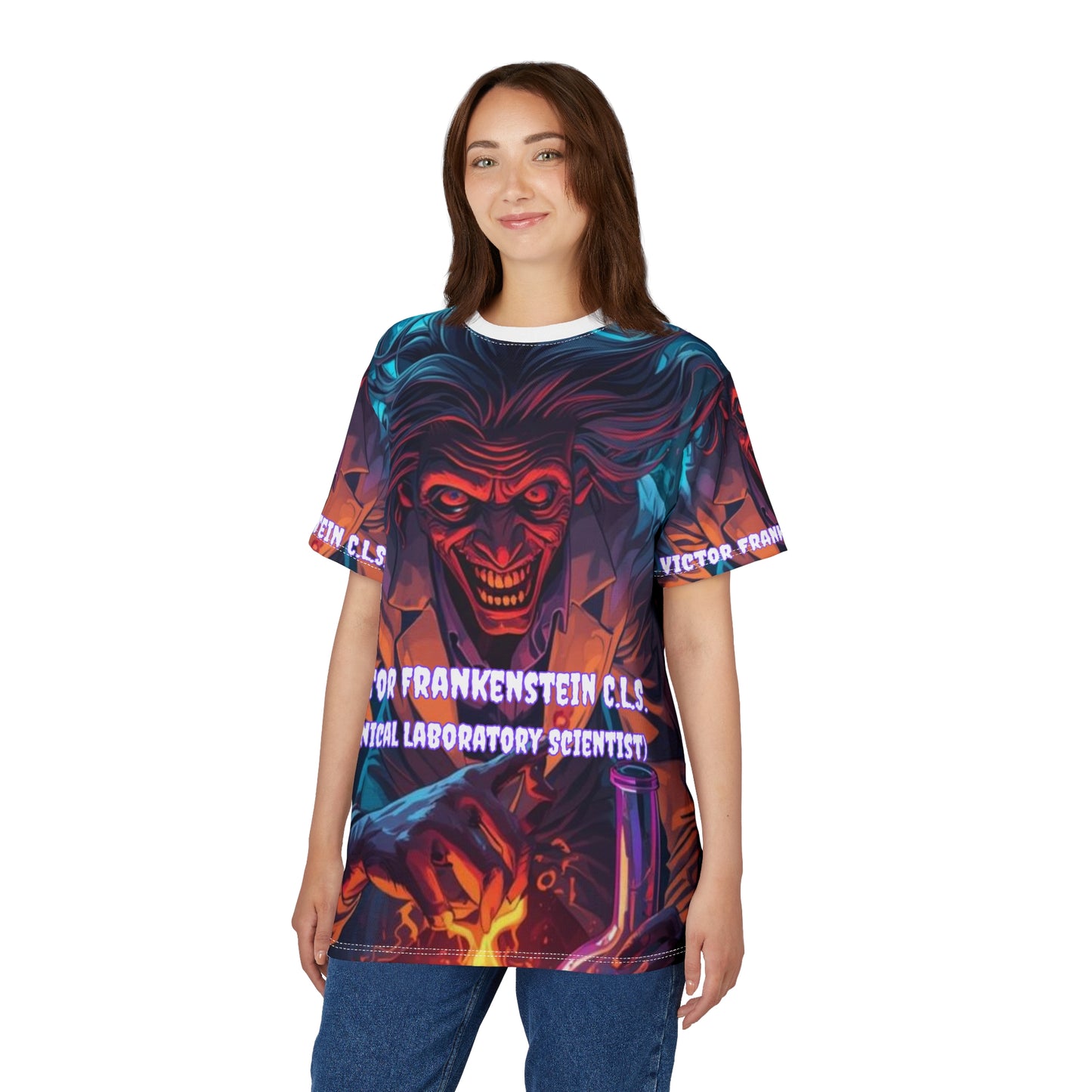 Victor Frankenstein C.L.S. Gothic Graphic T-Shirt – Dark Romance All Over Print Dr. Frankenstein Shirt | My Gothic Girl