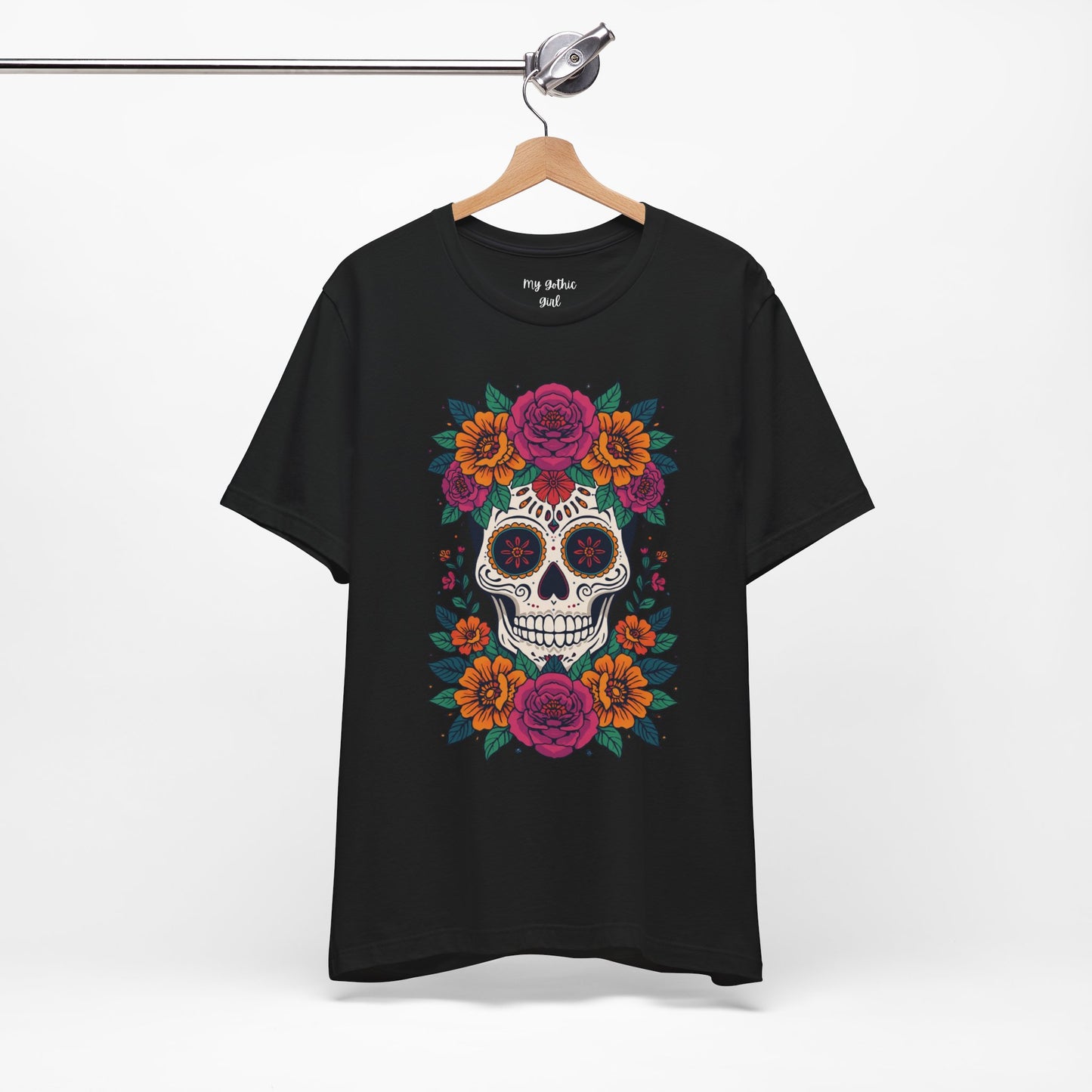 Sugar Skull Floral Tee — Day of the Dead Skull T-Shirt