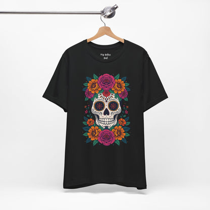 Sugar Skull Floral Tee — Day of the Dead Skull T-Shirt