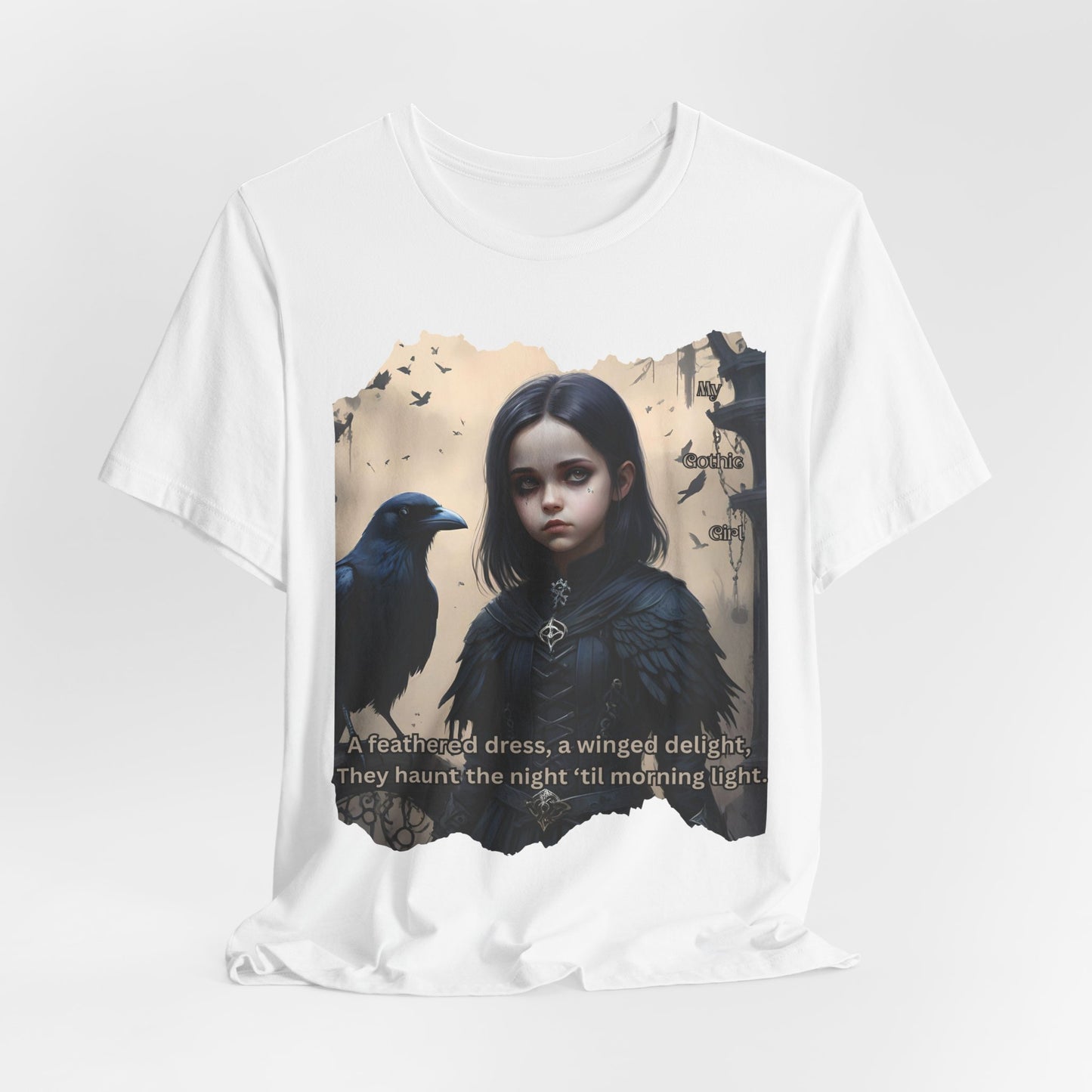 My Gothic Girl T-Shirt "Black Raven"  Whimsy Goth, Goth Fashion, Poetic Gothic Street Wear