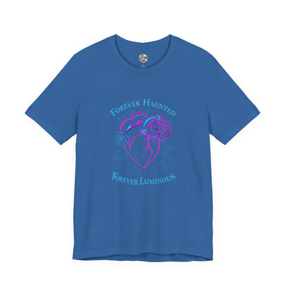 "FOREVER HAUNTED, FOREVER LUMINOUS"  Gothic Graphic T-Shirt – Alt Aesthetic Poetic Goth Streetwear