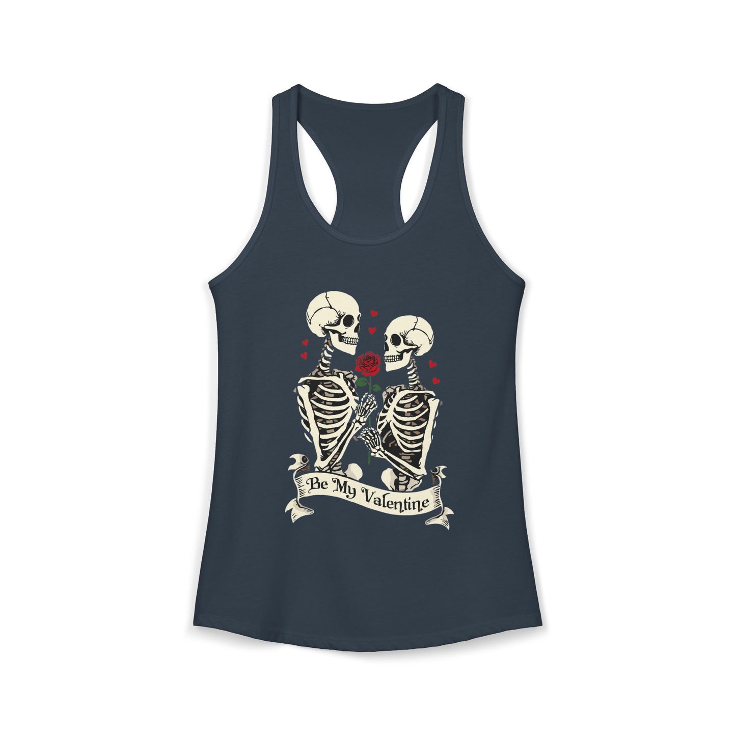 Cute Gothic Skeleton Romance Shirt — Women's Racerback Tank