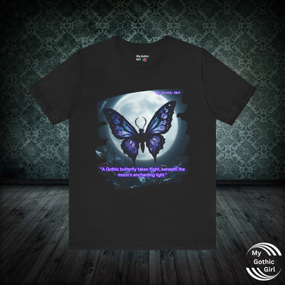 My Gothic Girl T-Shirt "Purple Gothic Butterfly" – Whimsy Goth Streetwear, Dark Poetry Fashion, Alt Aesthetic Apparel