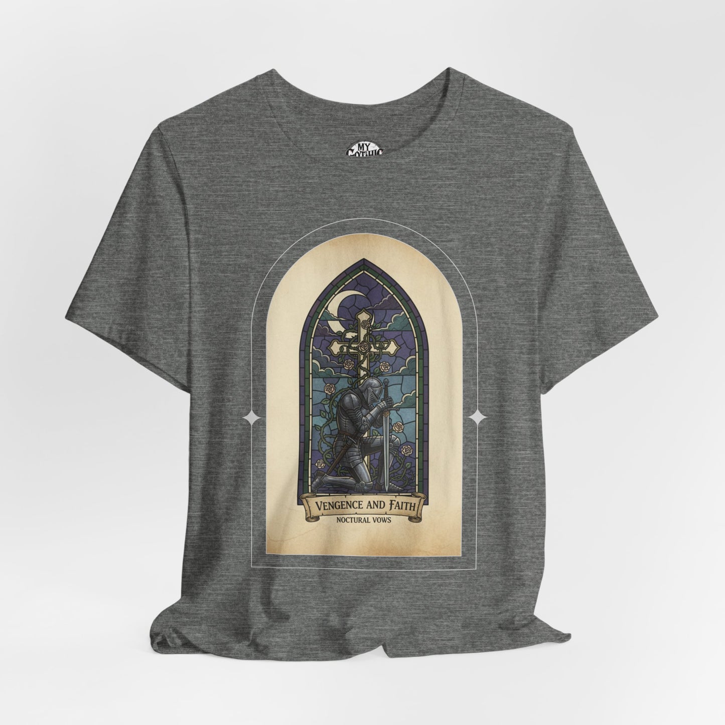 "Vengeance and Faith"  Gothic Graphic T-Shirt – Alt Aesthetic Poetic Goth Streetwear