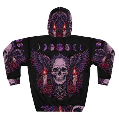 Winged Moon Skull All-Over-Print Hoodie — 'My Gothic Girl' Gothic Hooded Sweatshirt