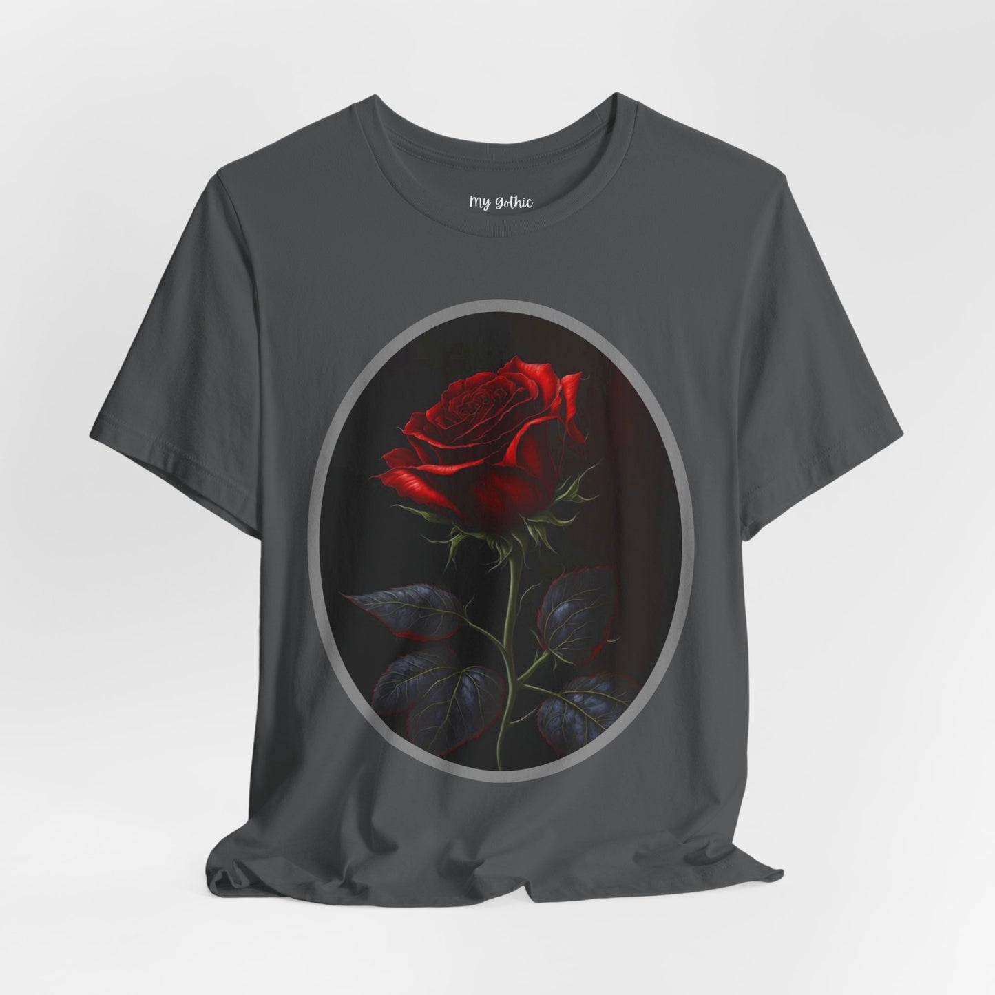 My Gothic Girl T-Shirts for Women & Men "Linda's Red Rose" Dark Aesthetic & Alternative Tees – My Gothic Girl