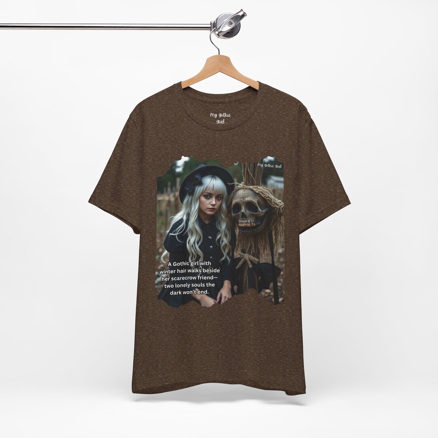 My Gothic Girl T-Shirt "Scarecrow Friend" – Whimsy Goth Streetwear, Dark Poetry Fashion, Alt Aesthetic Apparel