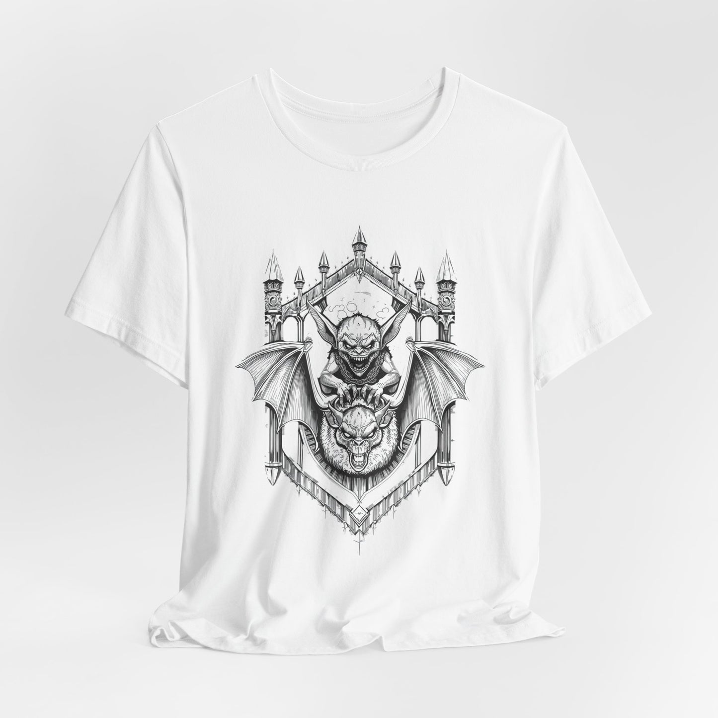 A Sinister Gremlin Riding on a Flying Bat - Graphic Tee