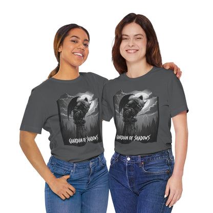 "Guardian of Shadows"  Gothic Graphic T-Shirt – Alt Aesthetic Poetic Goth Streetwear