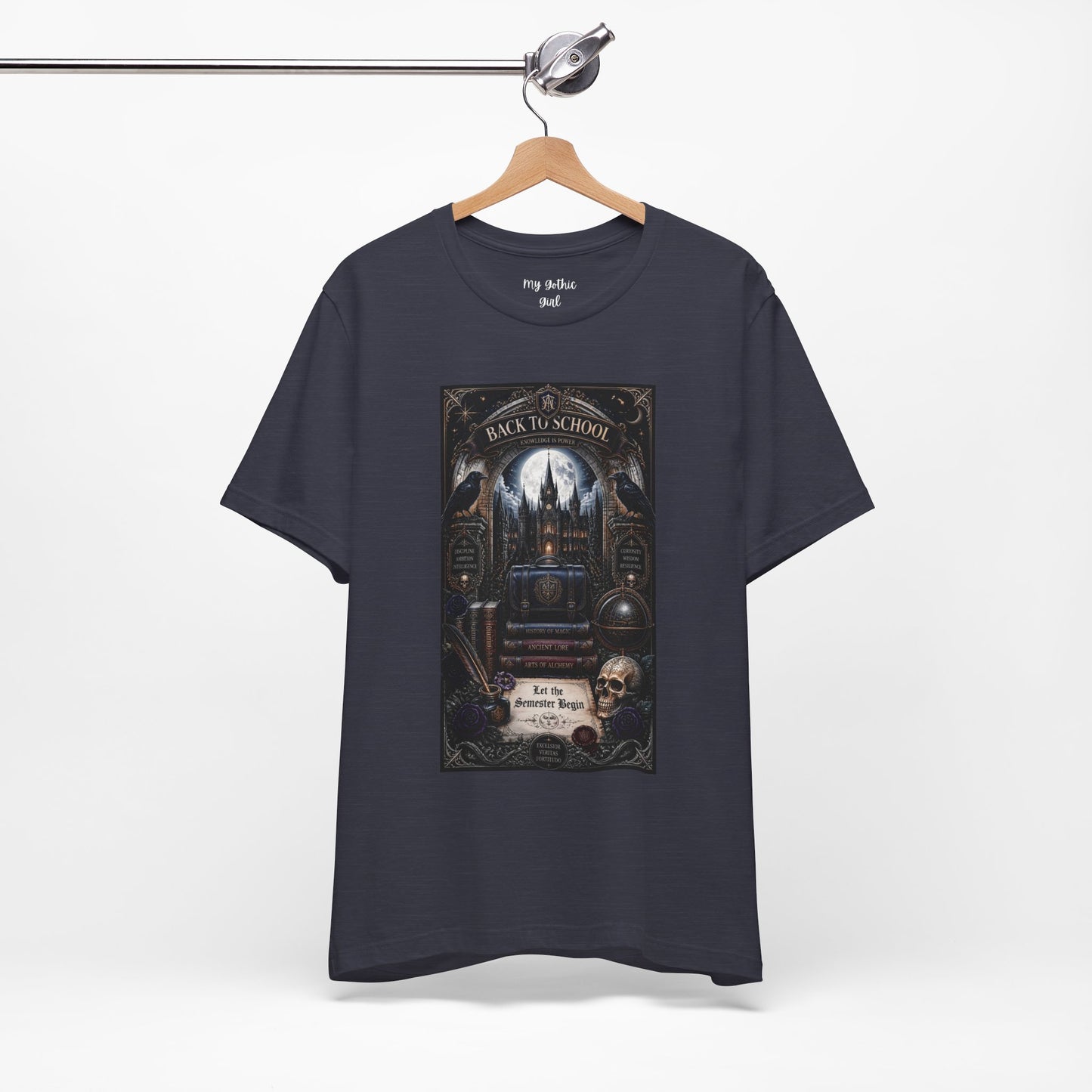 Back to School Gothic T-Shirt — Haunted Academy Illustration