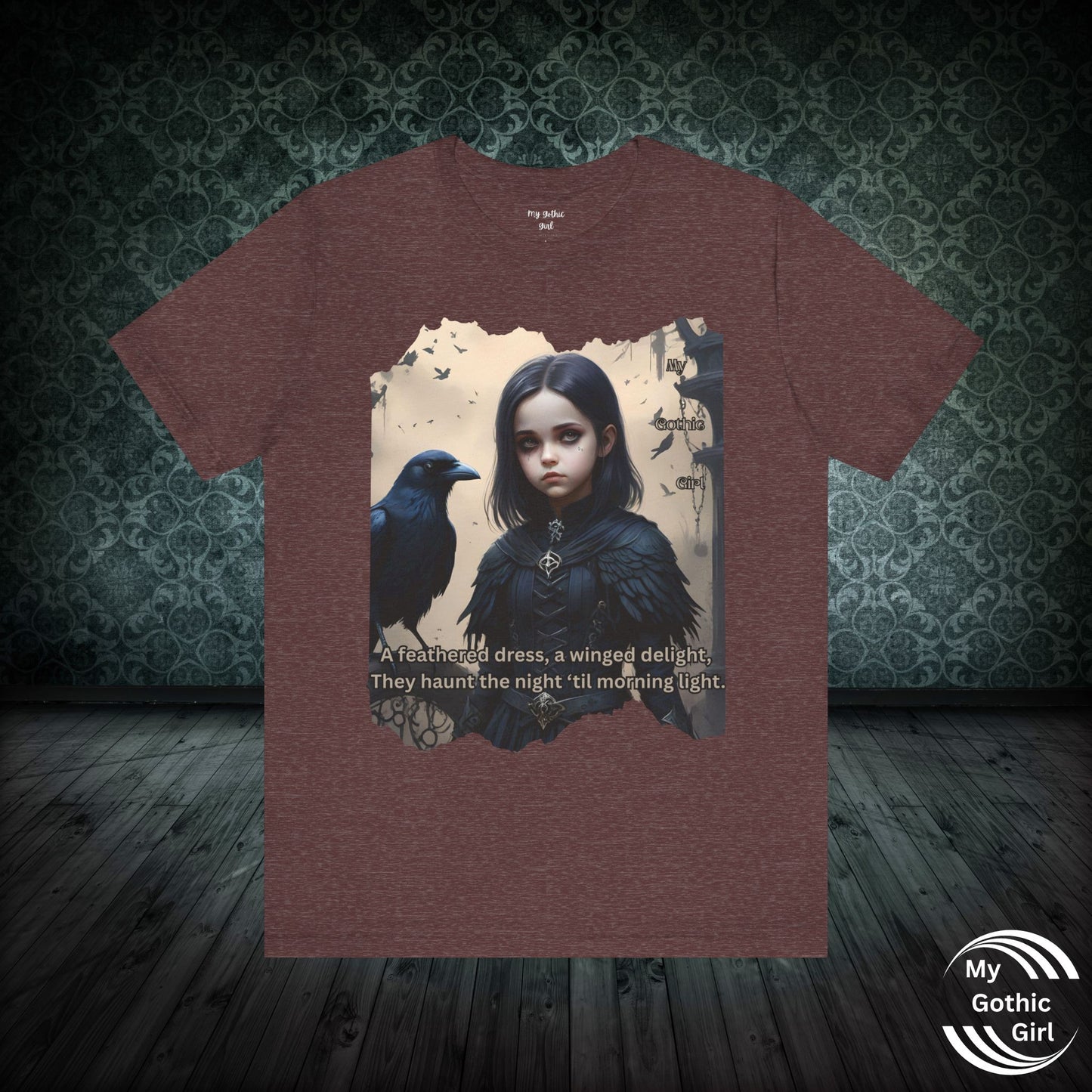 My Gothic Girl T-Shirt "Black Raven"  Whimsy Goth, Goth Fashion, Poetic Gothic Street Wear