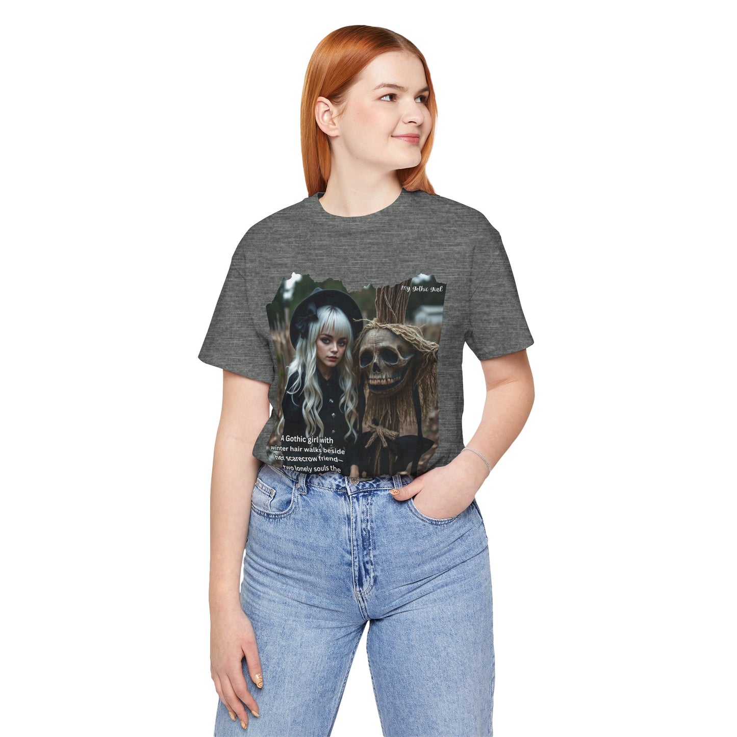 My Gothic Girl T-Shirt "Scarecrow Friend" – Whimsy Goth Streetwear, Dark Poetry Fashion, Alt Aesthetic Apparel