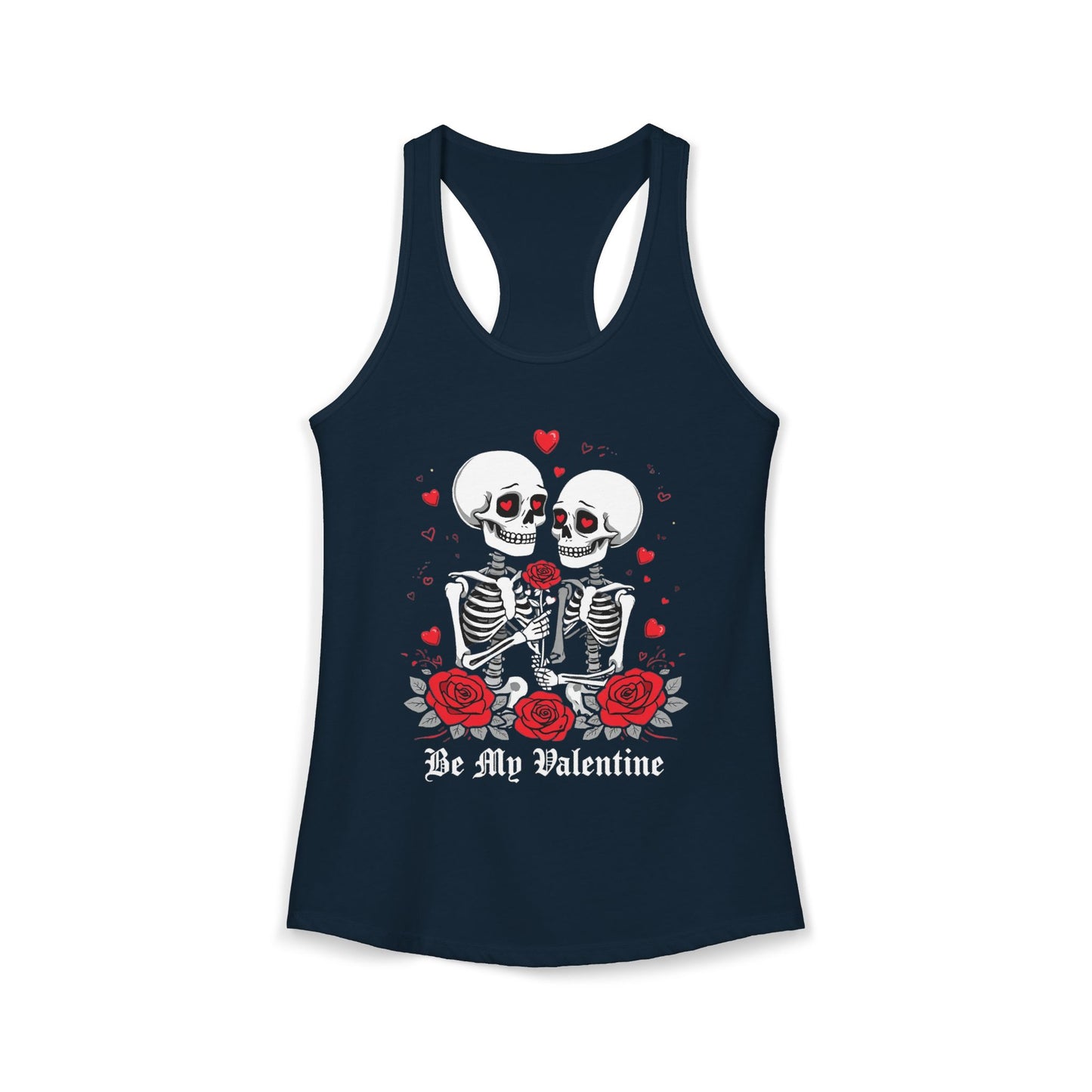 Cute Gothic Skeleton Romance Shirt — Women's Racerback Tank