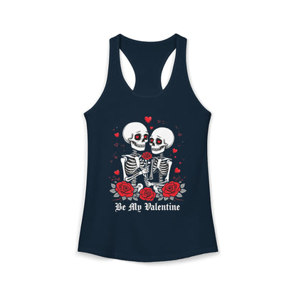 Cute Gothic Skeleton Romance Shirt — Women's Racerback Tank