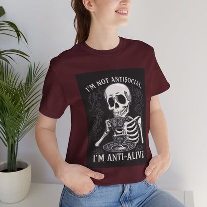 My Gothic Girl "I'M ANTI ALIVE" Graphic T-Shirt Unisex Gothic Dark Fashion Casual Wear