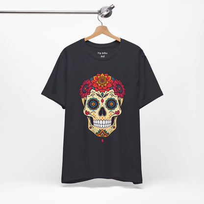Day of the Dead Sugar Skull T‑Shirt — Floral Calavera Graphic Tee