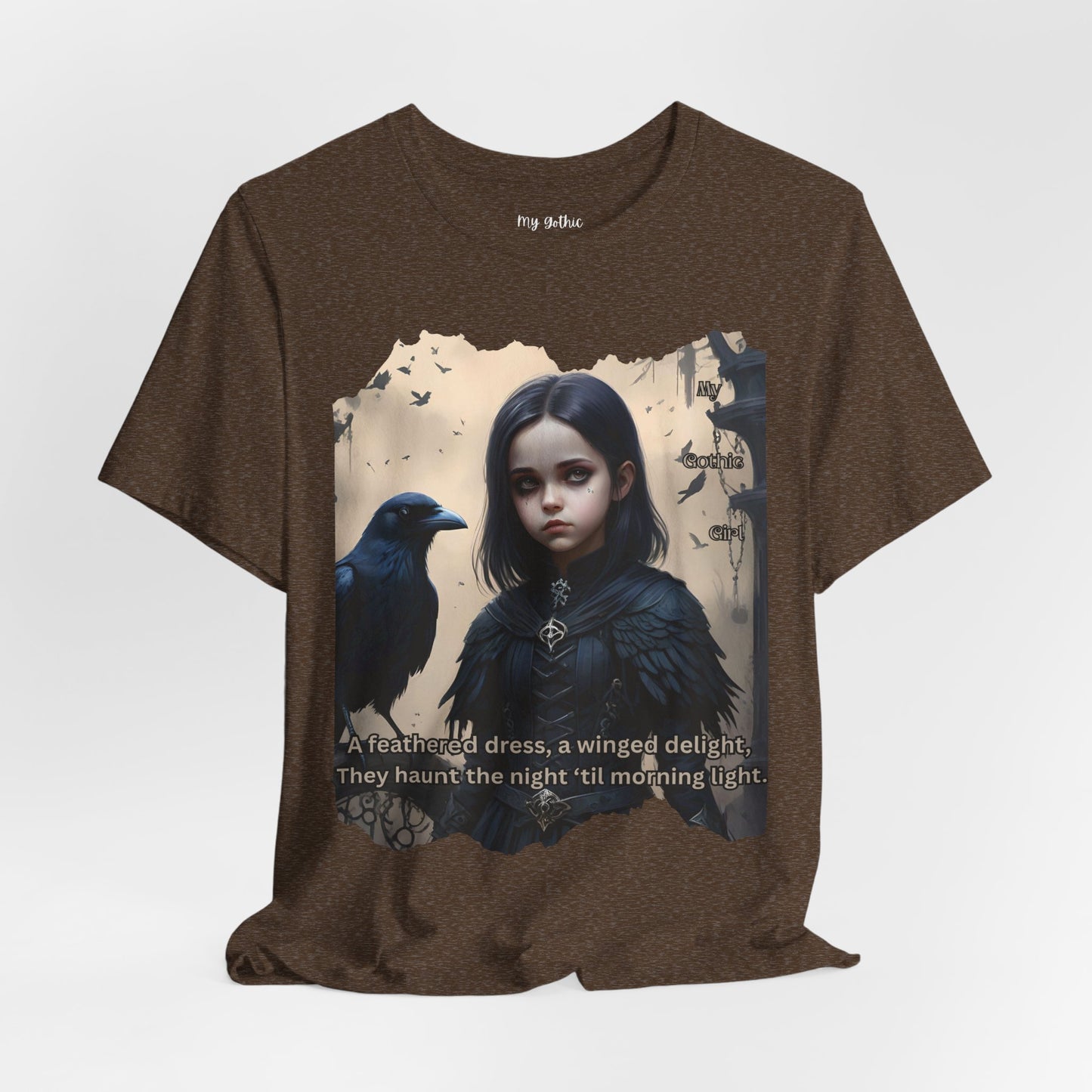 My Gothic Girl T-Shirt "Black Raven"  Whimsy Goth, Goth Fashion, Poetic Gothic Street Wear