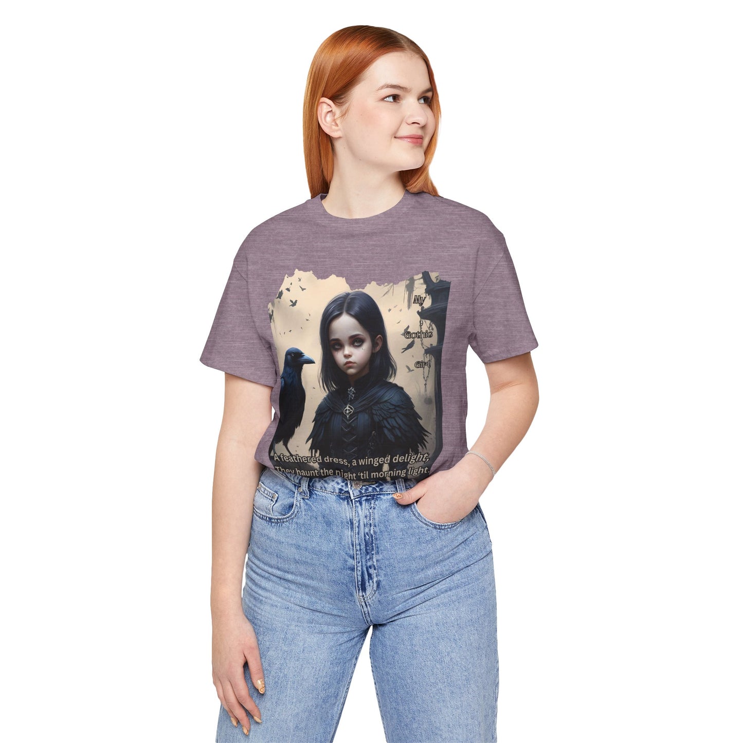 My Gothic Girl T-Shirt "Black Raven"  Whimsy Goth, Goth Fashion, Poetic Gothic Street Wear