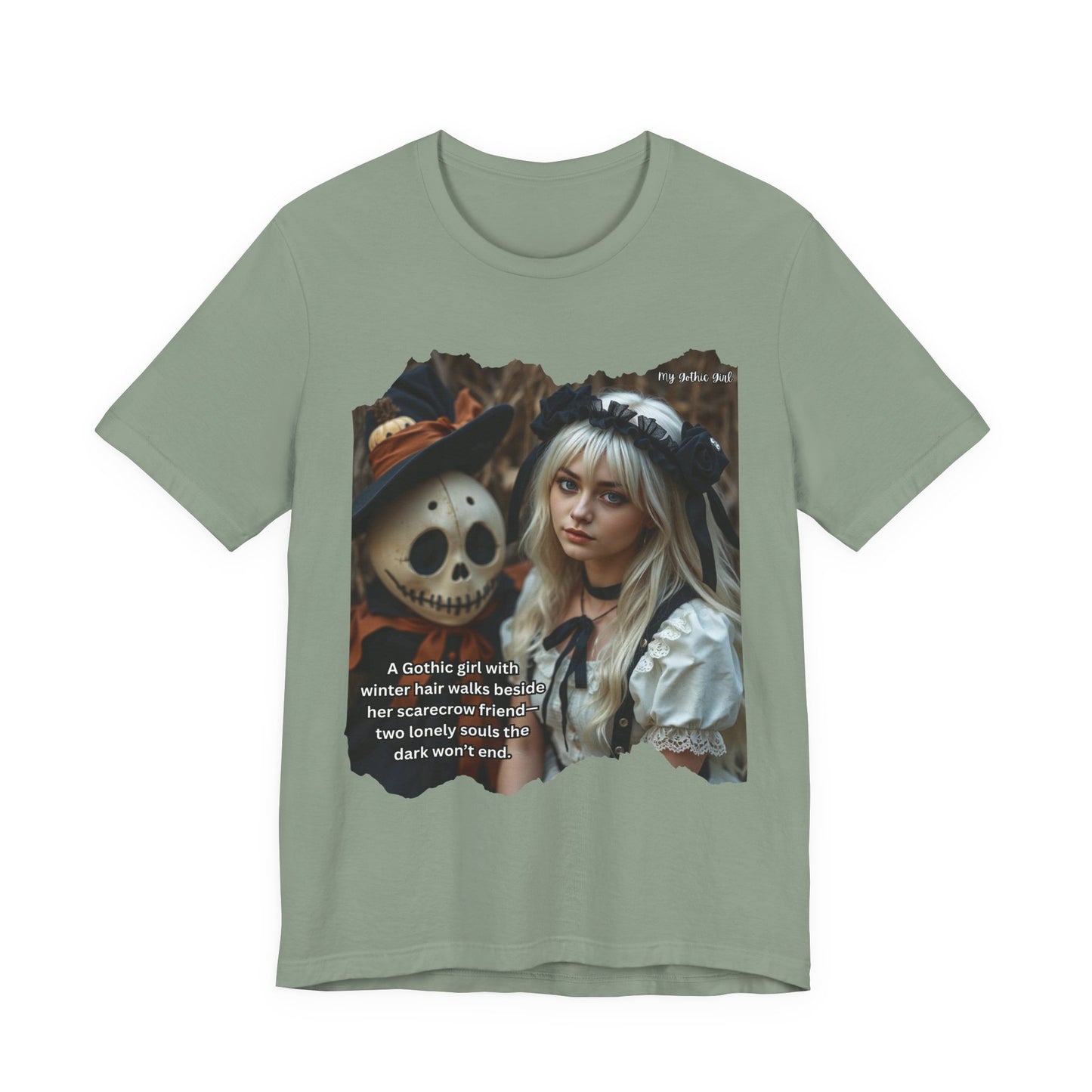 My Gothic Girl T-Shirt "Scarecrow Friend" – Whimsy Goth Streetwear, Dark Poetry Fashion, Alt Aesthetic Apparel