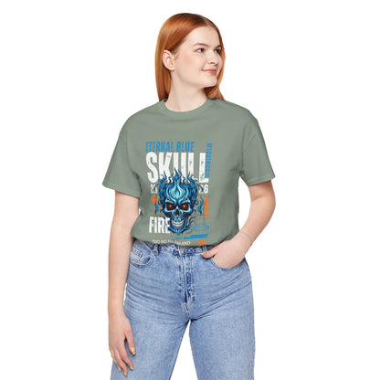 Eternal Blue Skull Flame Gothic Tee