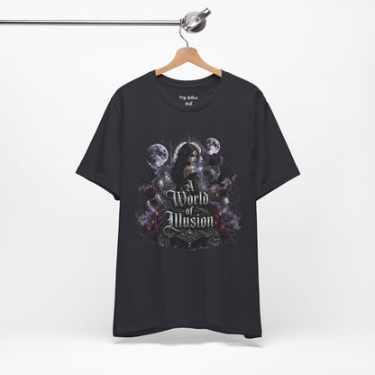 Gothic Moonlight Tee — "A World of Illusion" Graphic T-Shirt