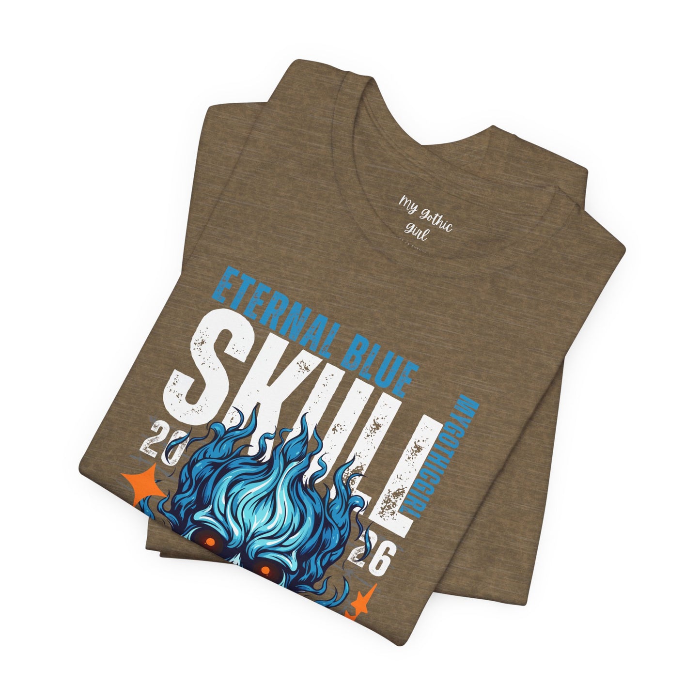 Eternal Blue Skull Flame Gothic Tee