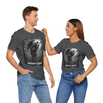 "Guardian of Shadows"  Gothic Graphic T-Shirt – Alt Aesthetic Poetic Goth Streetwear