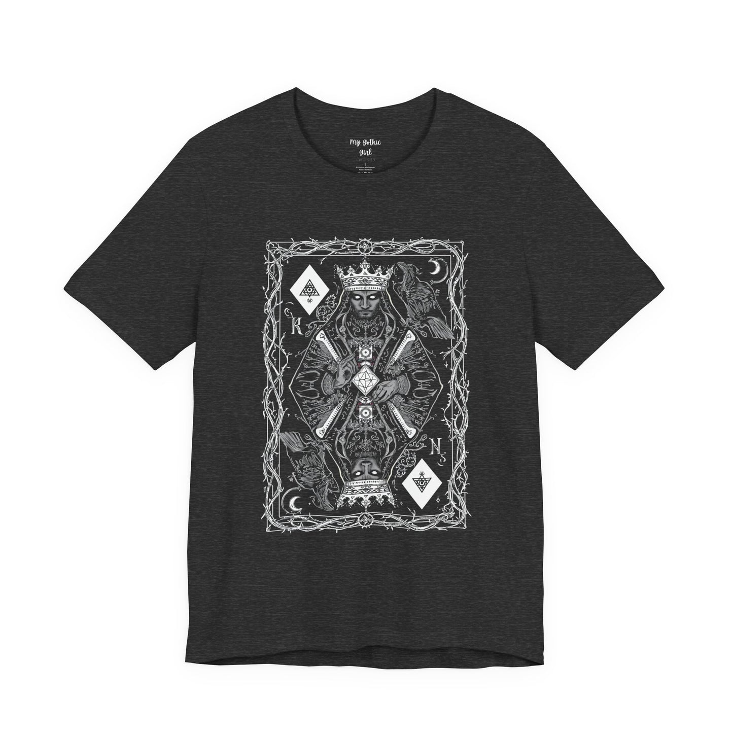King of Diamonds Playing Card Graphic Tee — Dark Gothic King Design