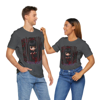 “Coffin Cutie” — cute Gothic doll peeking out from a small coffin Graphic T-Shirt – Alt Aesthetic Poetic Goth Street-wear