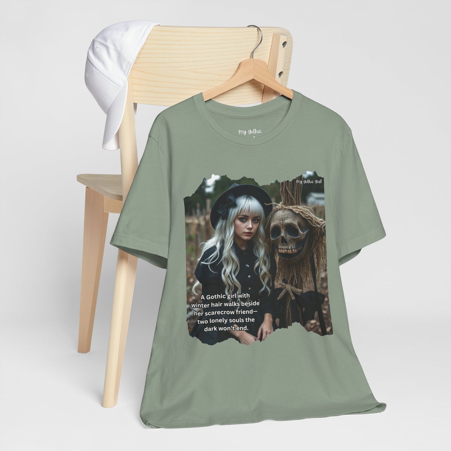 My Gothic Girl T-Shirt "Scarecrow Friend" – Whimsy Goth Streetwear, Dark Poetry Fashion, Alt Aesthetic Apparel