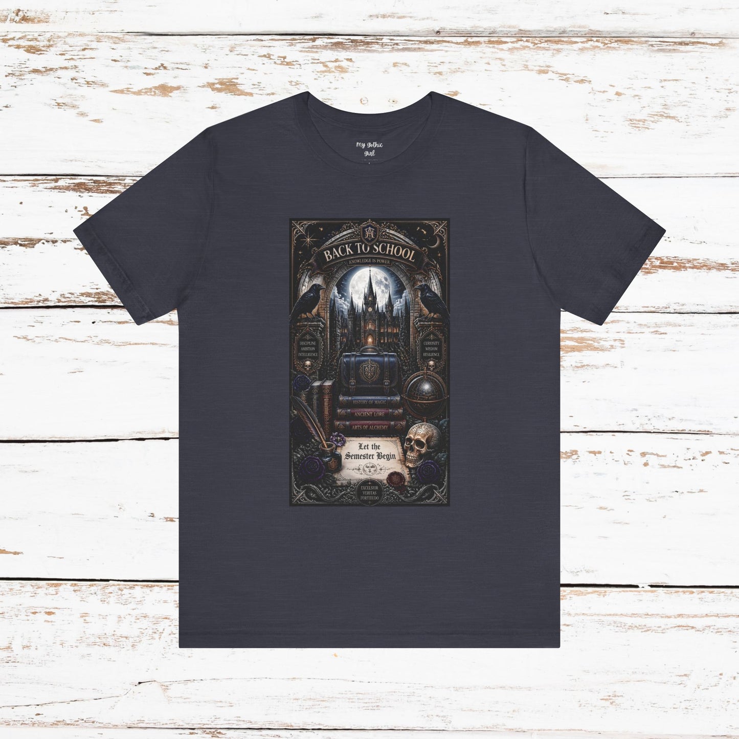 Back to School Gothic T-Shirt — Haunted Academy Illustration