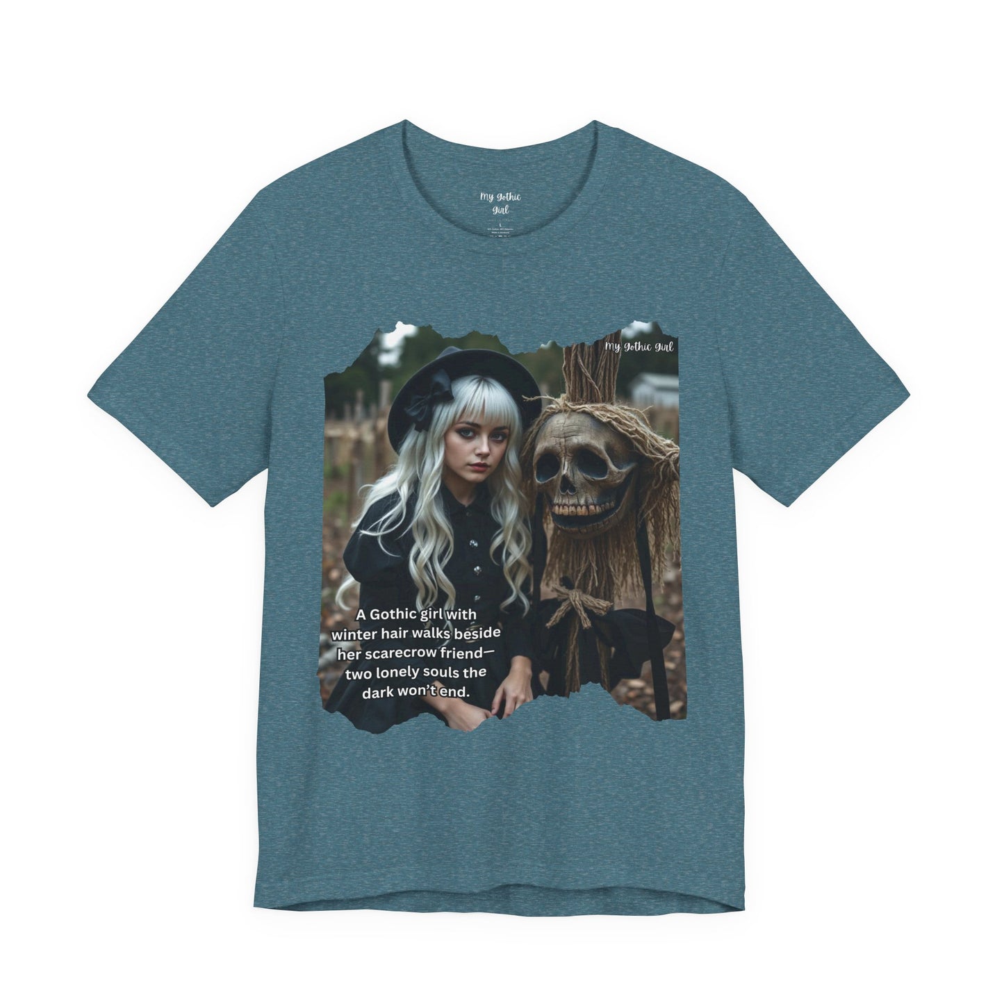 My Gothic Girl T-Shirt "Scarecrow Friend" – Whimsy Goth Streetwear, Dark Poetry Fashion, Alt Aesthetic Apparel