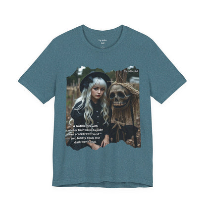 My Gothic Girl T-Shirt "Scarecrow Friend" – Whimsy Goth Streetwear, Dark Poetry Fashion, Alt Aesthetic Apparel