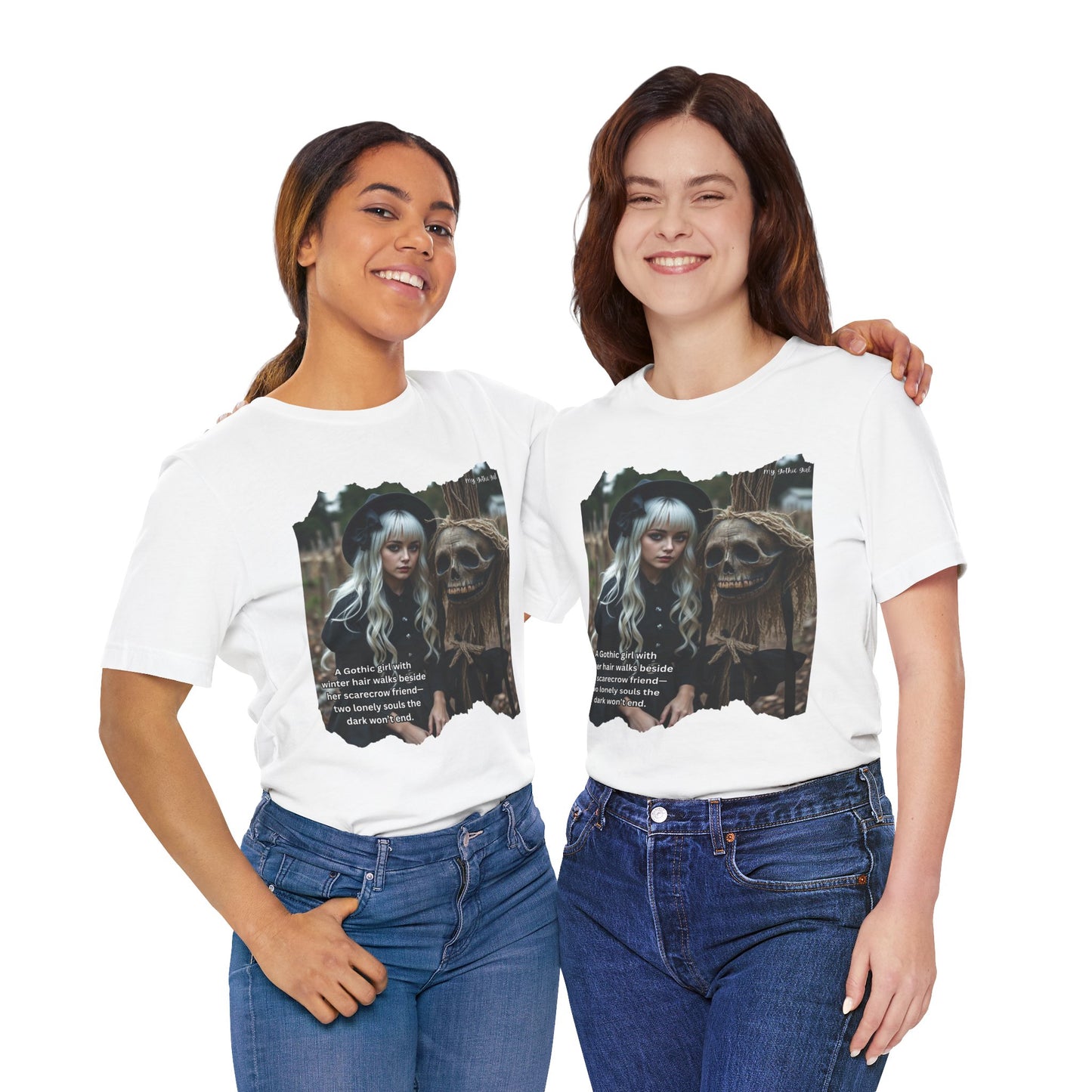 My Gothic Girl T-Shirt "Scarecrow Friend" – Whimsy Goth Streetwear, Dark Poetry Fashion, Alt Aesthetic Apparel