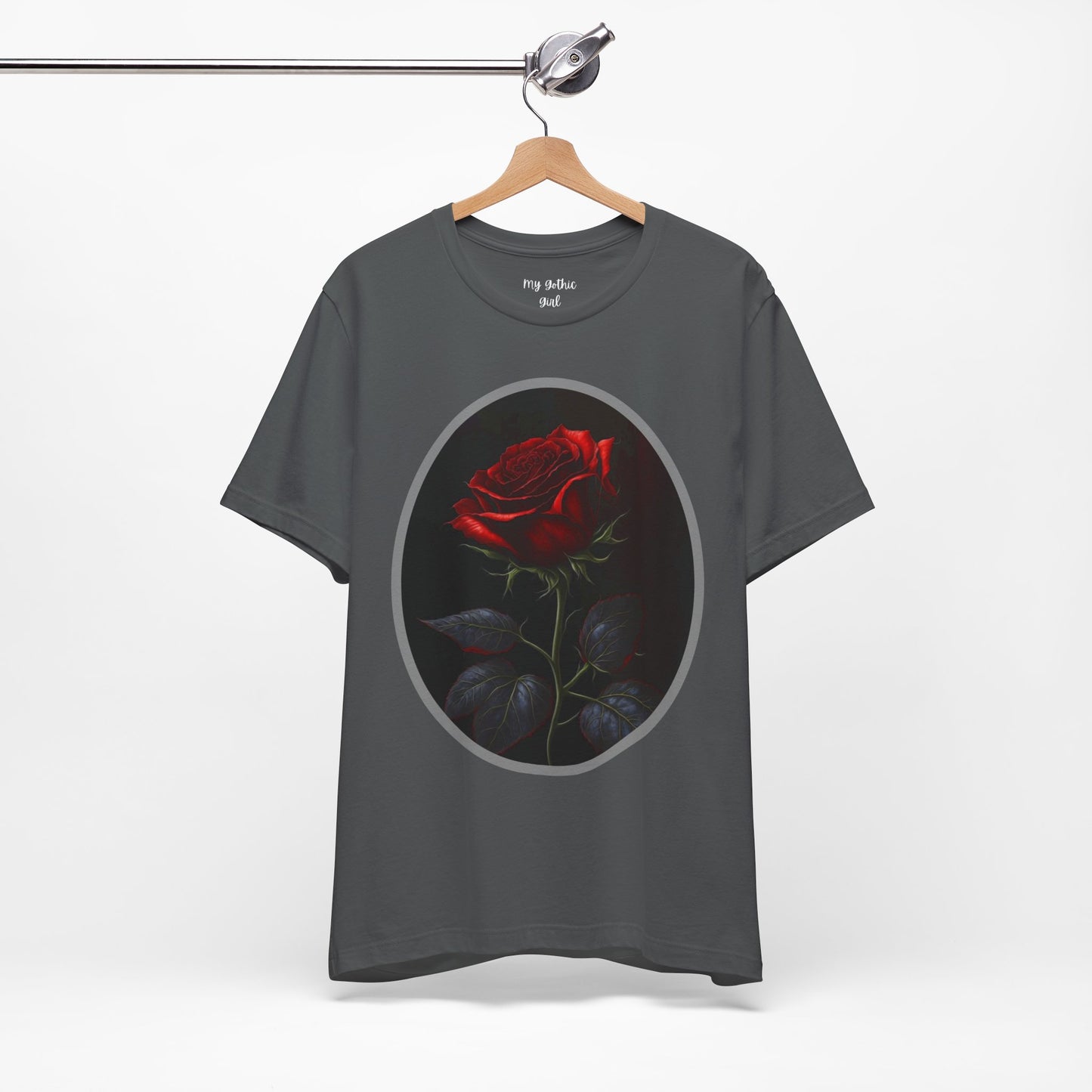 My Gothic Girl T-Shirts for Women & Men "Linda's Red Rose" Dark Aesthetic & Alternative Tees – My Gothic Girl