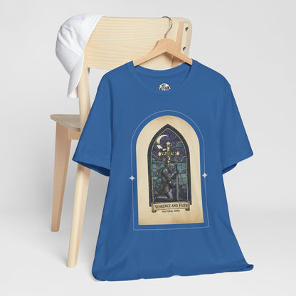 "Vengeance and Faith"  Gothic Graphic T-Shirt – Alt Aesthetic Poetic Goth Streetwear