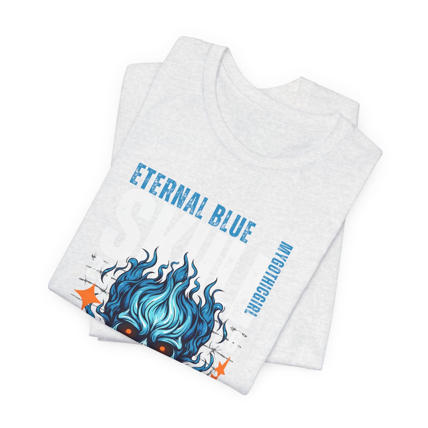 Eternal Blue Skull Flame Gothic Tee