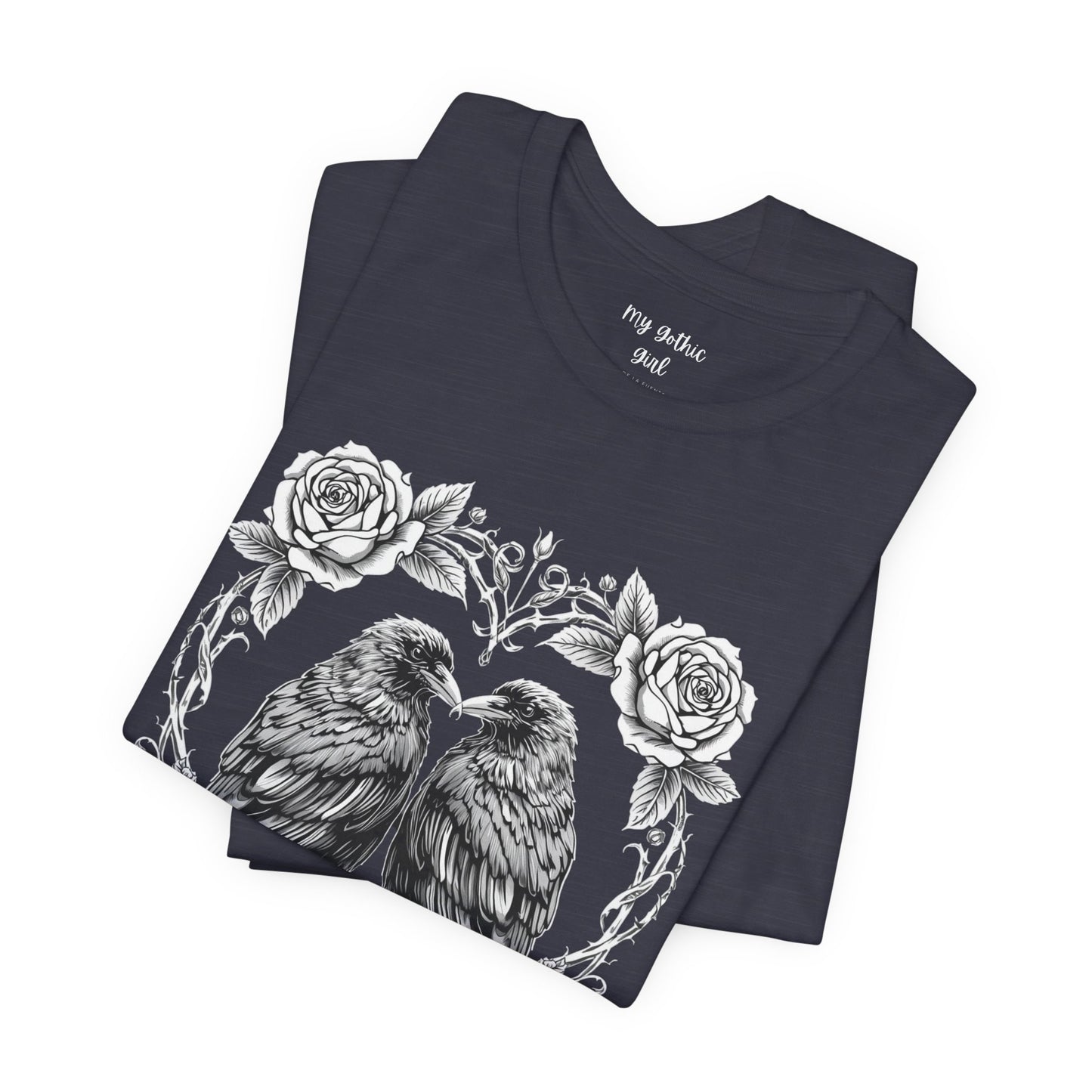 Raven Romance Tee — Gothic Floral Crow T-Shirt