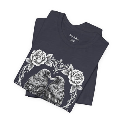 Raven Romance Tee — Gothic Floral Crow T-Shirt