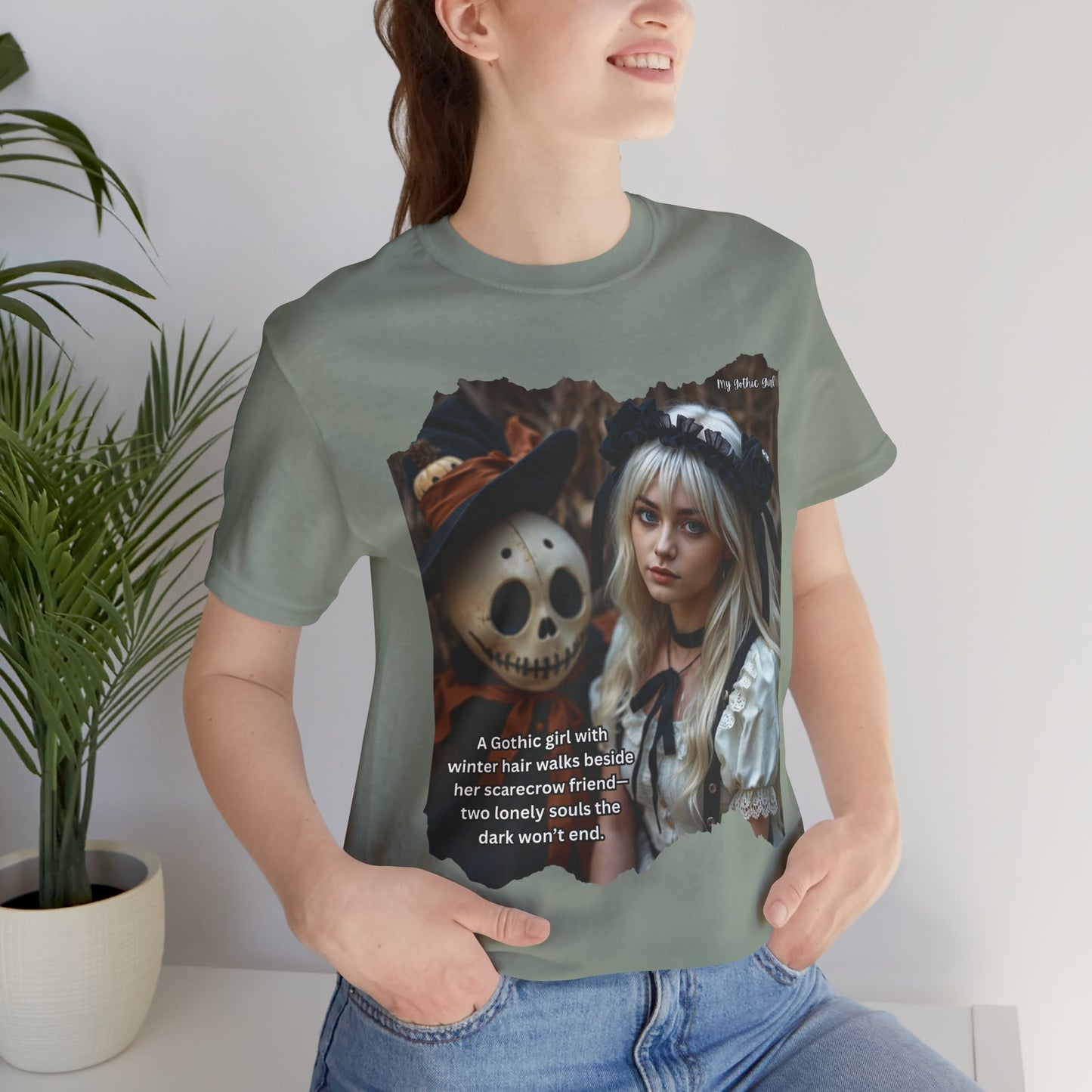 My Gothic Girl T-Shirt "Scarecrow Friend" – Whimsy Goth Streetwear, Dark Poetry Fashion, Alt Aesthetic Apparel