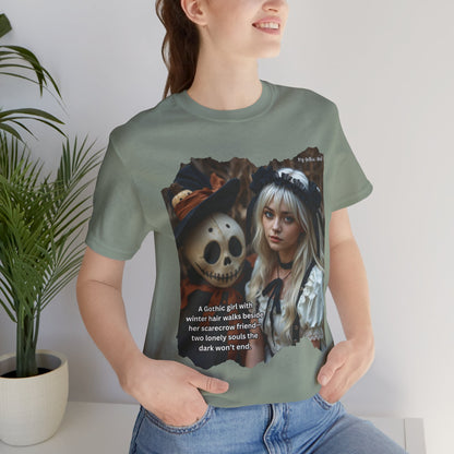 My Gothic Girl T-Shirt "Scarecrow Friend" – Whimsy Goth Streetwear, Dark Poetry Fashion, Alt Aesthetic Apparel