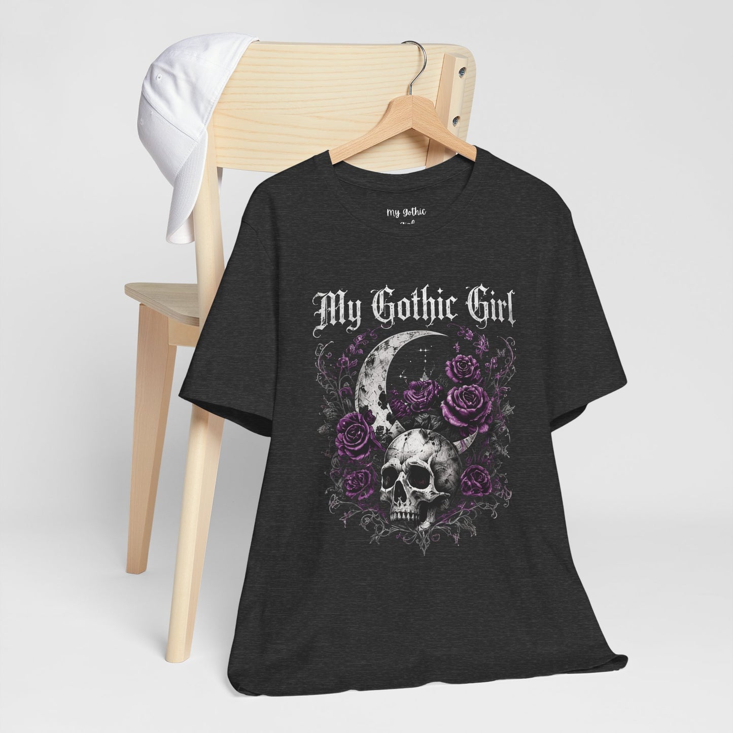 My Gothic Girl Skull Tee — Gothic Moon & Purple Roses T-Shirt