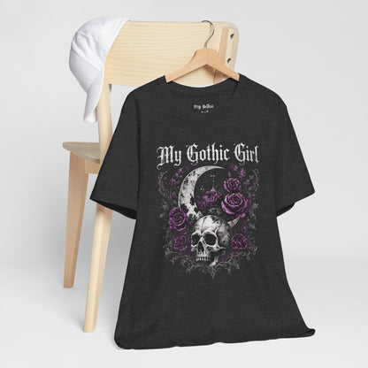 My Gothic Girl Skull Tee — Gothic Moon & Purple Roses T-Shirt